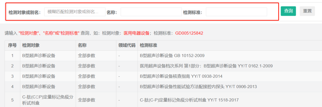 湖北省器械院官網承檢目錄查詢方式和檢測能力判斷